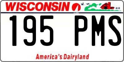 WI license plate 195PMS