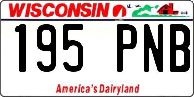 WI license plate 195PNB