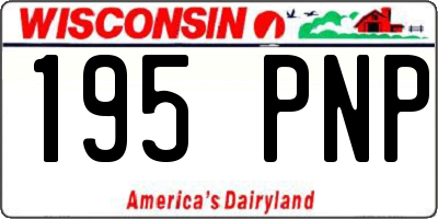 WI license plate 195PNP