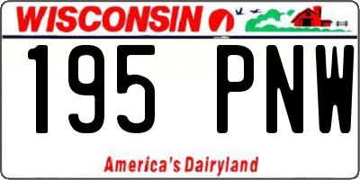 WI license plate 195PNW