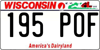 WI license plate 195POF