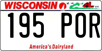 WI license plate 195POR