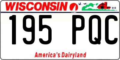 WI license plate 195PQC