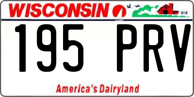 WI license plate 195PRV