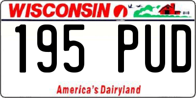 WI license plate 195PUD