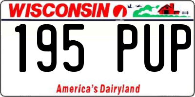 WI license plate 195PUP