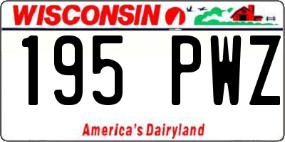 WI license plate 195PWZ