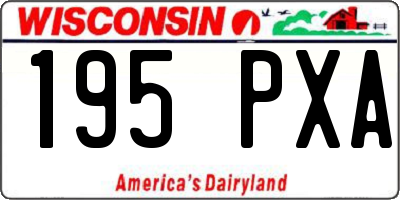 WI license plate 195PXA