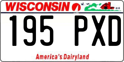 WI license plate 195PXD