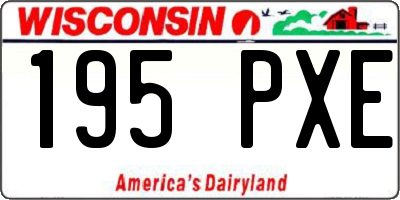 WI license plate 195PXE