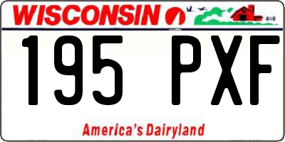 WI license plate 195PXF