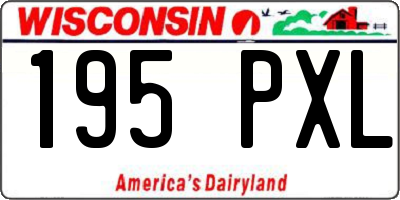 WI license plate 195PXL