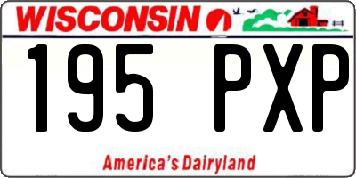 WI license plate 195PXP