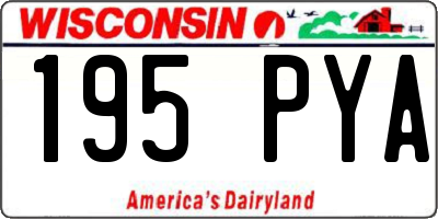 WI license plate 195PYA