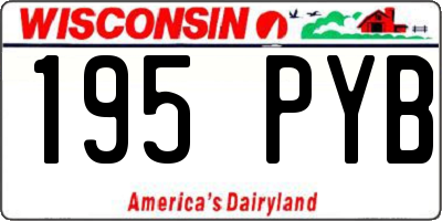 WI license plate 195PYB