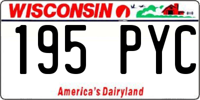 WI license plate 195PYC