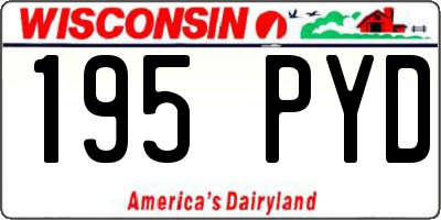 WI license plate 195PYD