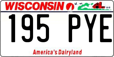 WI license plate 195PYE
