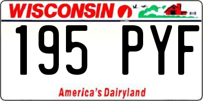 WI license plate 195PYF
