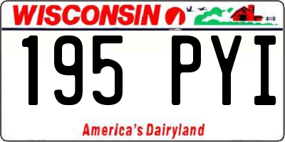 WI license plate 195PYI