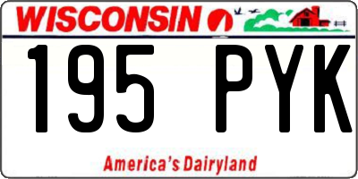 WI license plate 195PYK