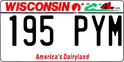 WI license plate 195PYM