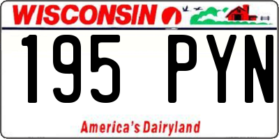 WI license plate 195PYN
