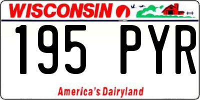 WI license plate 195PYR