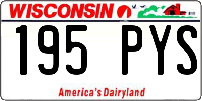 WI license plate 195PYS