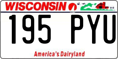 WI license plate 195PYU