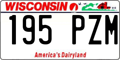 WI license plate 195PZM