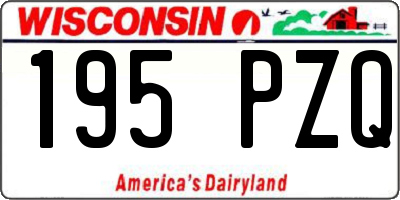 WI license plate 195PZQ