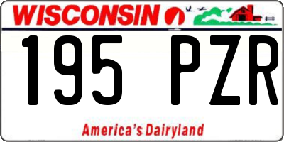 WI license plate 195PZR
