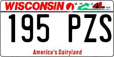 WI license plate 195PZS