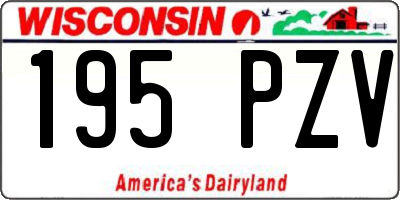 WI license plate 195PZV