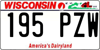 WI license plate 195PZW