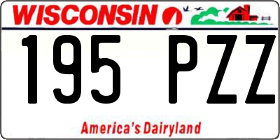 WI license plate 195PZZ