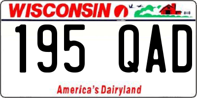WI license plate 195QAD