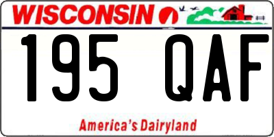WI license plate 195QAF