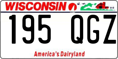 WI license plate 195QGZ