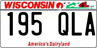 WI license plate 195QLA