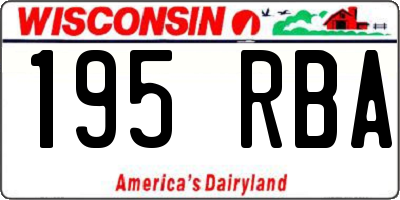 WI license plate 195RBA