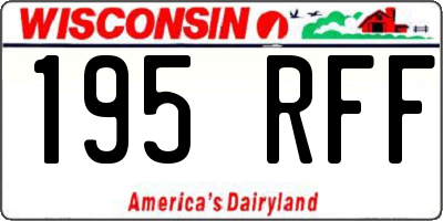 WI license plate 195RFF