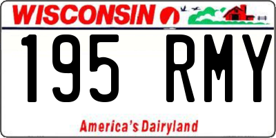 WI license plate 195RMY