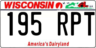 WI license plate 195RPT