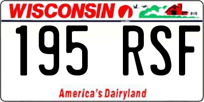 WI license plate 195RSF