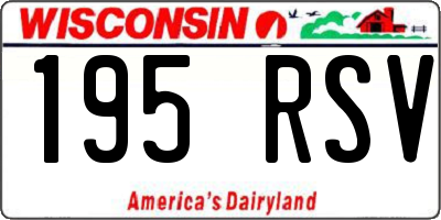 WI license plate 195RSV
