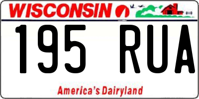 WI license plate 195RUA