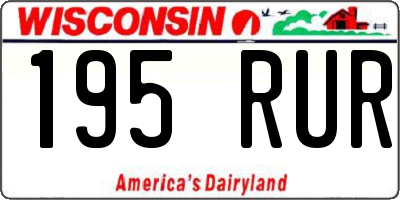 WI license plate 195RUR