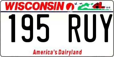 WI license plate 195RUY